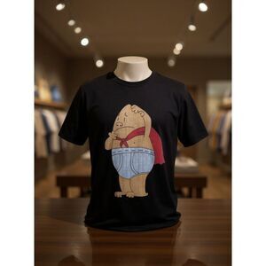 Unisex Hiclol Black Captain Underpants Graphic T Shirt Size XL #14